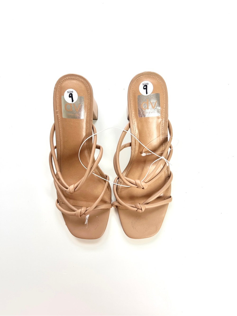 NWOT Dolce Vita Nude Strappy Block Heel Sandals Summer Wedding Classic Casual - Picture 5 of 6